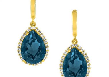 Σκουλαρίκια Από Ασήμι 925 Επιχρυσωμένο Με Swarovski EX49108 - AMOR AMOR - 