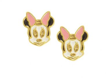 Σκουλαρίκια Από Ασήμι 925 Επιχρυσωμένο Minnie Mouse KO45059 - AMOR AMOR - 