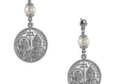 Σκουλαρίκια Από Ασήμι 925 Επιπλατινωμένο Με Φλουρί Κωνσταντινάτο ΚΟ49823 - AMOR AMOR - 