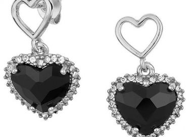 Σκουλαρίκια Από Ασήμι 925 Επιπλατινωμένο Με Καρδιές Swarovski EX49464 - AMOR AMOR - 