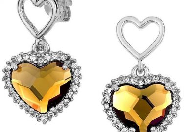 Σκουλαρίκια Από Ασήμι 925 Επιπλατινωμένο Με Καρδιές Swarovski EX49467 - AMOR AMOR - 