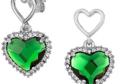 Σκουλαρίκια Από Ασήμι 925 Επιπλατινωμένο Με Καρδιές Swarovski EX49470 - AMOR AMOR - 