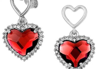 Σκουλαρίκια Από Ασήμι 925 Επιπλατινωμένο Με Καρδιές Swarovski EX49479 - AMOR AMOR - 