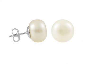 Σκουλαρίκια Από Ασήμι 925 Επιπλατινωμένο Με Μαργαριτάρι 10 mm SU49085 - AMOR AMOR - 