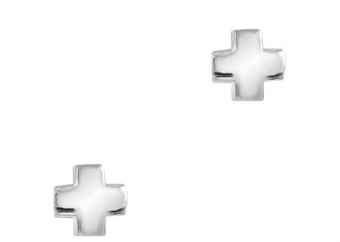 Σκουλαρίκια Από Ασήμι 925 Επιπλατινωμένο Με Σταυρό EX49201 - AMOR AMOR - 