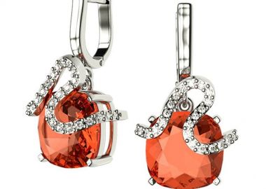 Σκουλαρίκια Από Ασήμι 925 Επιπλατινωμένο Με Swarovski EX43200 - AMOR AMOR - 