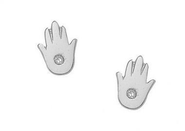 Σκουλαρίκια Από Ασήμι 925 Επιπλατινωμένο Με Το Χέρι Της Φατιμά SU49104 - AMOR AMOR - 