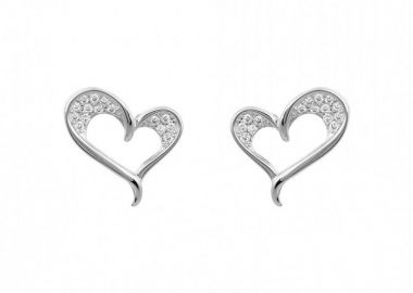 Σκουλαρίκια Από Ασήμι 925 Καρδιά Με Ζιργκόν SS48715 - AMOR AMOR - 