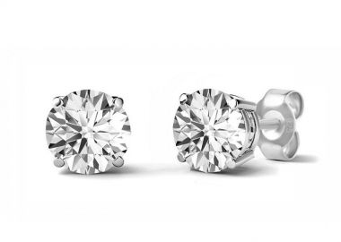 Σκουλαρίκια Από Ασήμι 925 Μονόπετρο 4 mm SU48363 - AMOR AMOR - 