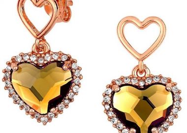 Σκουλαρίκια Από Ασήμι 925 Ροζ Επιχρυσωμένο Με Καρδιές Swarovski EX49469 - AMOR AMOR - 