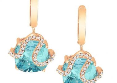 Σκουλαρίκια Από Ασήμι 925 Ροζ Επιχρυσωμένο Με Swarovski EX43215 - AMOR AMOR - 