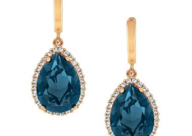 Σκουλαρίκια Από Ασήμι 925 Ροζ Επιχρυσωμένο Με Swarovski EX49109 - AMOR AMOR - 