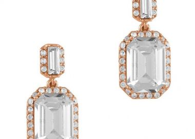 Σκουλαρίκια Από Ασήμι 925 Ροζ Επιχρυσωμένο Με Swarovski EX49200 - AMOR AMOR - 