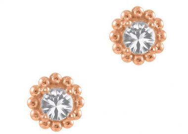 Σκουλαρίκια Από Ασήμι 925 Ροζ Επιχρυσωμένο Με Swarovski EX49212 - AMOR AMOR - 