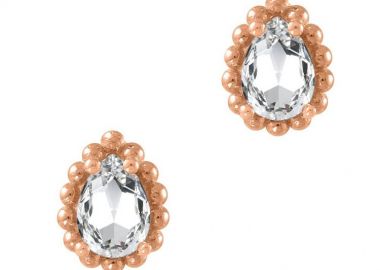 Σκουλαρίκια Από Ασήμι 925 Ροζ Επιχρυσωμένο Με Swarovski EX49221 - AMOR AMOR - 