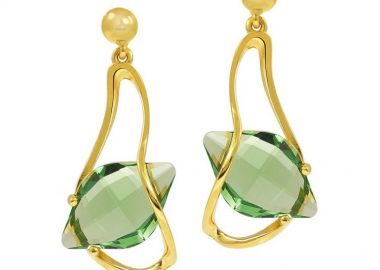 Σκουλαρίκια Από Ασήμι Επιχρυσωμένο Με Swarovski EX43204 - AMOR AMOR - 