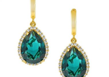 Σκουλαρίκια Από Ασήμι Επιχρυσωμένο Με Swarovski EX43206 - AMOR AMOR - 