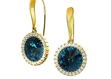 Σκουλαρίκια Από Ασήμι Επιχρυσωμένο Με Swarovski EX43210 - AMOR AMOR - 