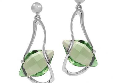 Σκουλαρίκια Από Ασήμι Επιπλατινωμένο Με Swarovski EX43205 - AMOR AMOR - 