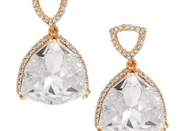 Σκουλαρίκια Από Ασήμι Ροζ Επιχρυσωμένο Με Swarovski EX43203 - AMOR AMOR - 