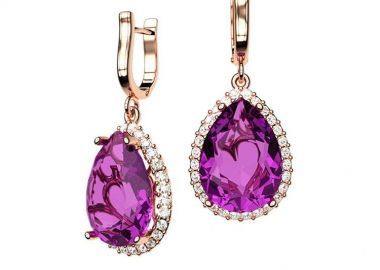 Σκουλαρίκια Από Ασήμι Ροζ Επιχρυσωμένο Με Swarovski EX43207 - AMOR AMOR - 