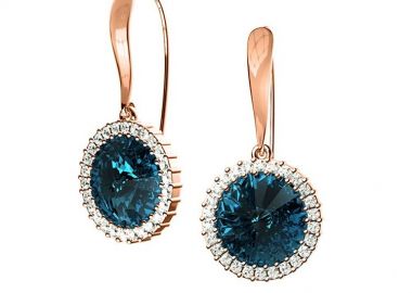 Σκουλαρίκια Από Ασήμι Ροζ Επιχρυσωμένο Με Swarovski EX43211 - AMOR AMOR - 