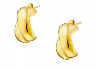 Σκουλαρίκια Από Ατσάλι Επιχρυσωμένο 24Κ AS40100 - AMOR AMOR - 