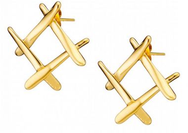 Σκουλαρίκια Από Ατσάλι Επιχρυσωμένο 24Κ AS40104 - AMOR AMOR - 