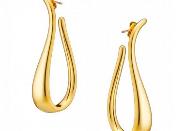 Σκουλαρίκια Από Ατσάλι Επιχρυσωμένο 24Κ AS40106 - AMOR AMOR - 