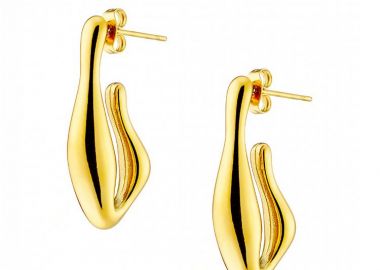 Σκουλαρίκια Από Ατσάλι Επιχρυσωμένο 24Κ AS40110 - AMOR AMOR - 