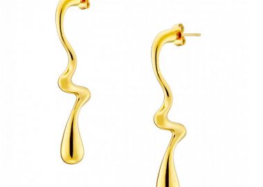 Σκουλαρίκια Από Ατσάλι Επιχρυσωμένο 24Κ AS40114 - AMOR AMOR - 