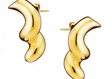 Σκουλαρίκια Από Ατσάλι Επιχρυσωμένο 24Κ AS40118 - AMOR AMOR - 