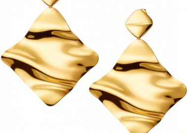 Σκουλαρίκια Από Ατσάλι Επιχρυσωμένο 24Κ AS40122 - AMOR AMOR - 