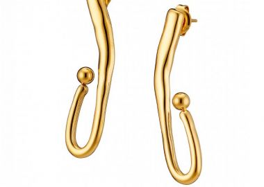 Σκουλαρίκια Από Ατσάλι Επιχρυσωμένο 24Κ AS40128 - AMOR AMOR - 