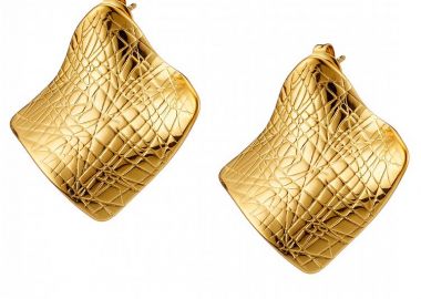 Σκουλαρίκια Από Ατσάλι Επιχρυσωμένο 24Κ AS40132 - AMOR AMOR - 