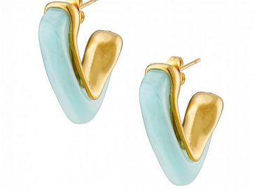 Σκουλαρίκια Από Ατσάλι Επιχρυσωμένο 24Κ AS40146 - AMOR AMOR - 