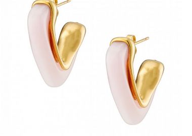 Σκουλαρίκια Από Ατσάλι Επιχρυσωμένο 24Κ AS40149 - AMOR AMOR - 