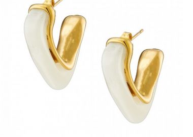 Σκουλαρίκια Από Ατσάλι Επιχρυσωμένο 24Κ AS40150 - AMOR AMOR - 