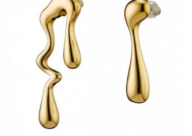 Σκουλαρίκια Από Ατσάλι Επιχρυσωμένο 24Κ AS40152 - AMOR AMOR - 