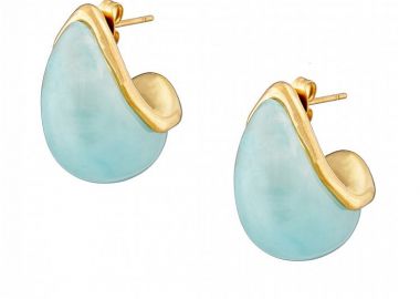 Σκουλαρίκια Από Ατσάλι Επιχρυσωμένο 24Κ AS40153 - AMOR AMOR - 