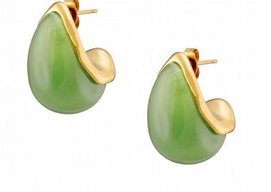 Σκουλαρίκια Από Ατσάλι Επιχρυσωμένο 24Κ AS40154 - AMOR AMOR - 