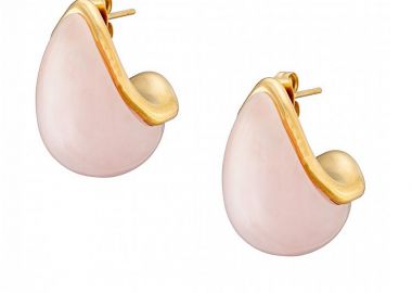 Σκουλαρίκια Από Ατσάλι Επιχρυσωμένο 24Κ AS40156 - AMOR AMOR - 