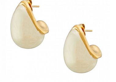 Σκουλαρίκια Από Ατσάλι Επιχρυσωμένο 24Κ AS40157 - AMOR AMOR - 