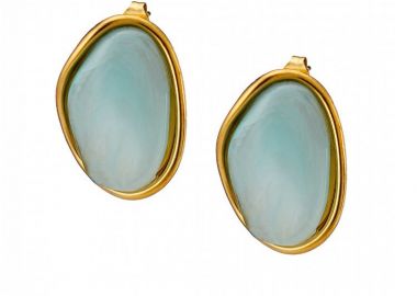 Σκουλαρίκια Από Ατσάλι Επιχρυσωμένο 24Κ AS40163 - AMOR AMOR - 