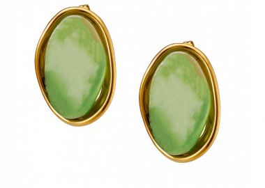 Σκουλαρίκια Από Ατσάλι Επιχρυσωμένο 24Κ AS40164 - AMOR AMOR - 