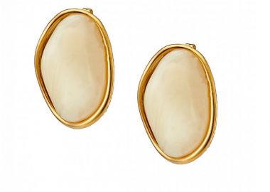 Σκουλαρίκια Από Ατσάλι Επιχρυσωμένο 24Κ AS40167 - AMOR AMOR - 