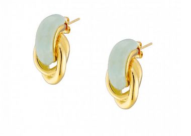 Σκουλαρίκια Από Ατσάλι Επιχρυσωμένο 24Κ AS40168 - AMOR AMOR - 