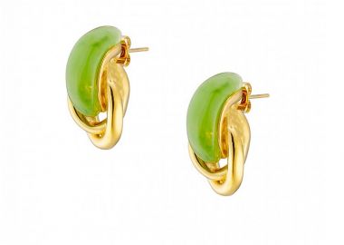 Σκουλαρίκια Από Ατσάλι Επιχρυσωμένο 24Κ AS40169 - AMOR AMOR - 