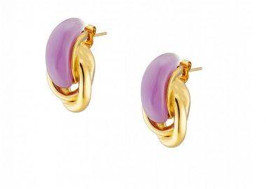 Σκουλαρίκια Από Ατσάλι Επιχρυσωμένο 24Κ AS40170 - AMOR AMOR - 