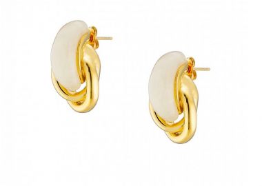 Σκουλαρίκια Από Ατσάλι Επιχρυσωμένο 24Κ AS40172 - AMOR AMOR - 